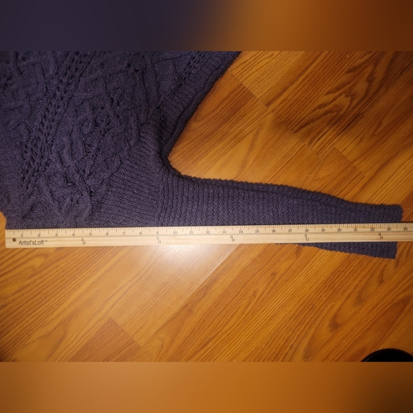 Free People Cross My Heart Pullover V Neck Sweater XS Deep Orchid Purple Raw Hem - Picture 7 of 16